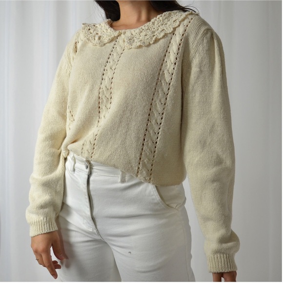 Vintage Sweaters - VINTAGE/ collared knit